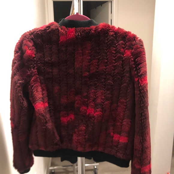Urban Outfitters Faux Fur Jacket Size S Red/Dark Red Colour - Picture 6 of 7